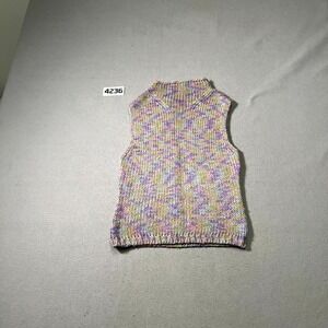 Alliance Sweater Vest Womens M Multicolor Tie Dye Pastel Chunky Knit Sleeveless